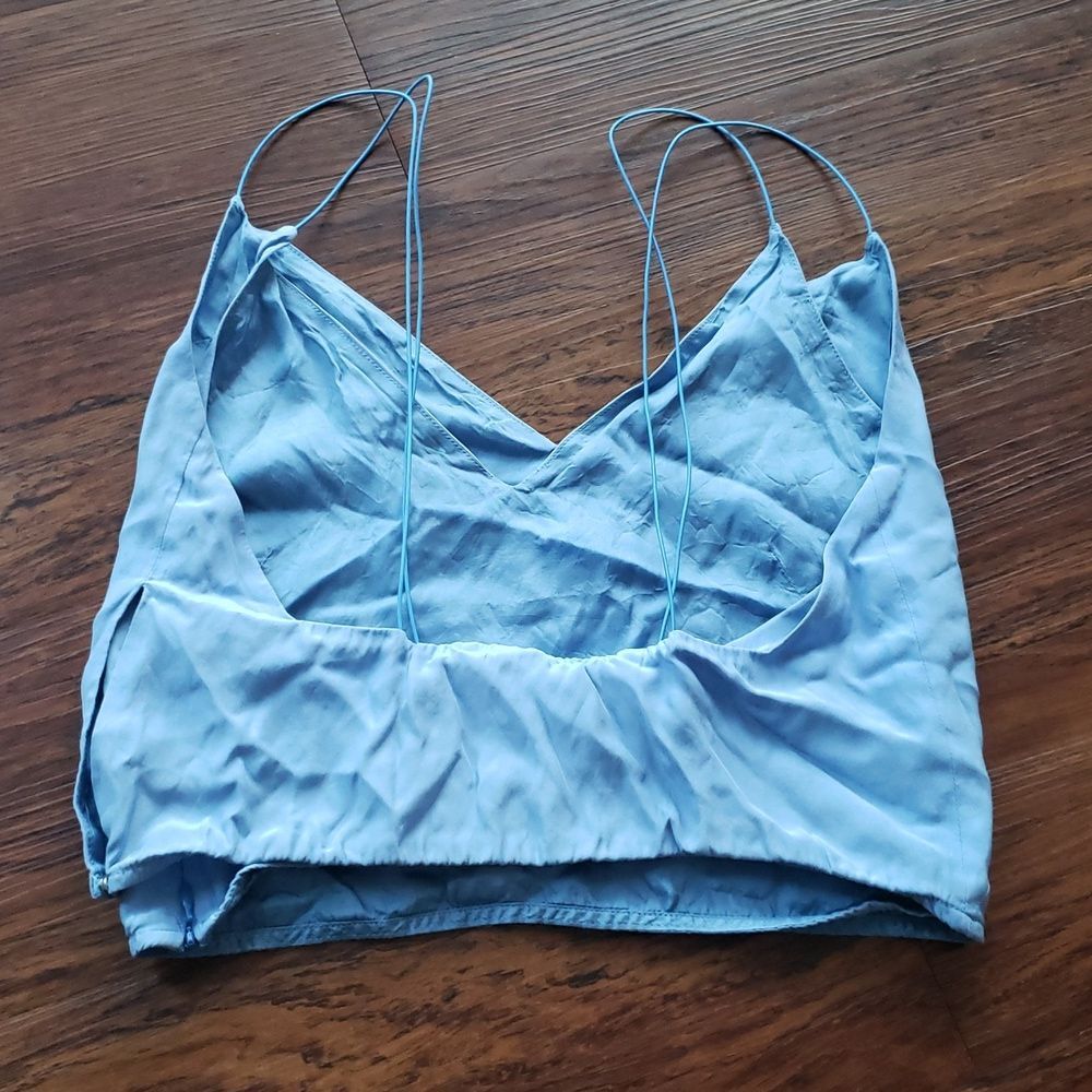 Gauge81 Light Blue Women's Top Size Small Spaghetti Strap Festival100% Silk - Picture 4 of 6